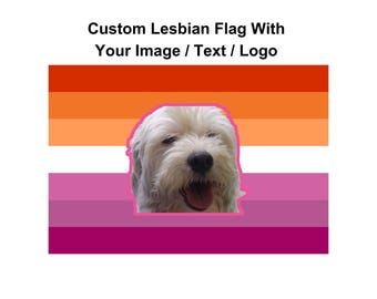 Custom Photo Lesbian Pride Flag Tapestry, Kpop Lesbian Flag Decoration, Custom Lesbian Flag, Pride Flag, Lesbian Tapestry,  Lesbian Gifts