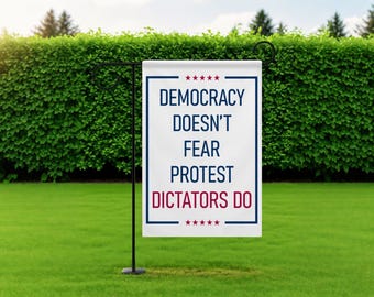 Protest Garden Flag: Democracy Political Statement, Double Printed