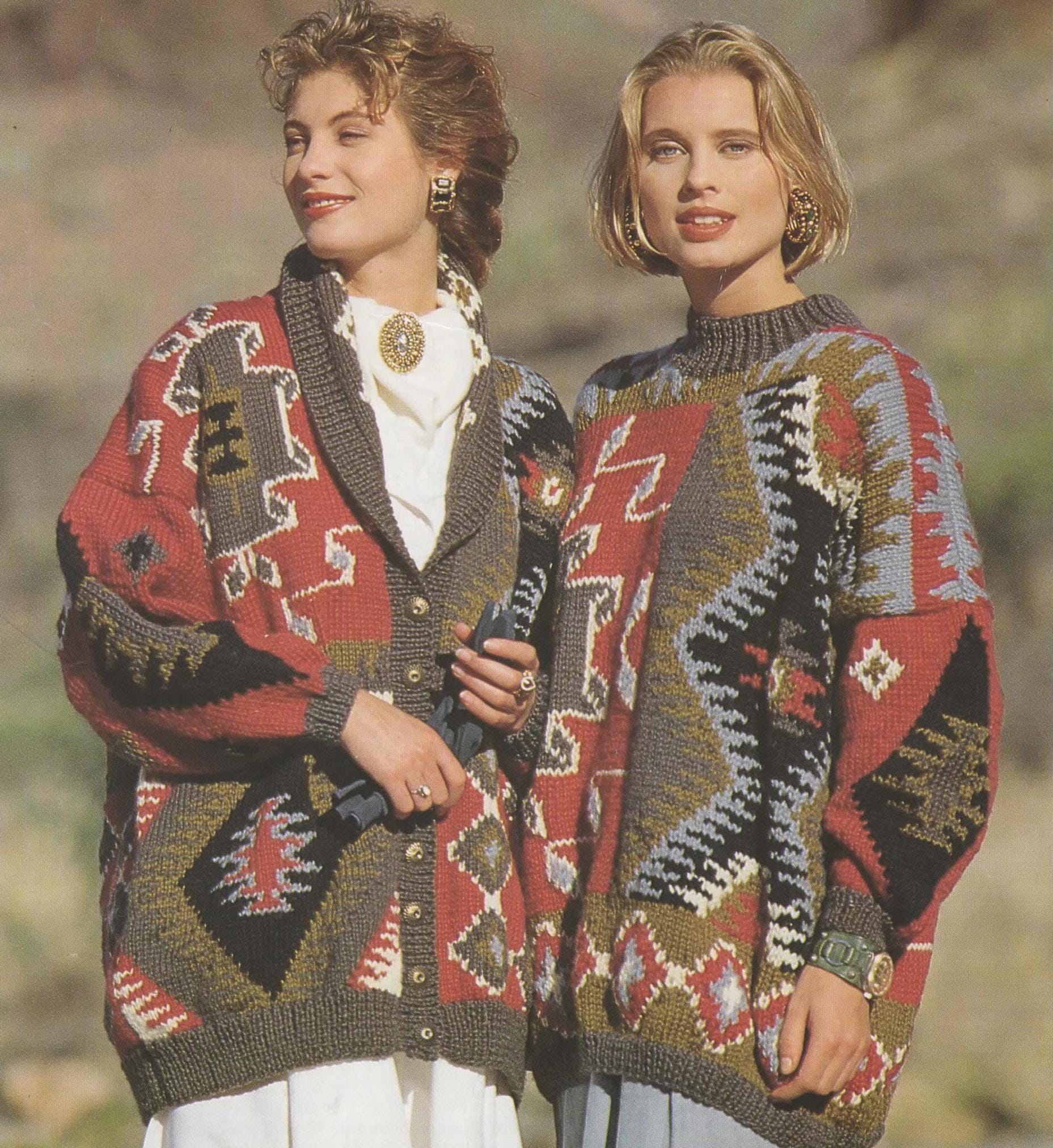 カーディガン 80s pattern knit cardigan 80s Mens Cardigan - Etsy