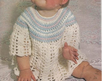 Crochet Pattern Angel Smock Top and Pants for Baby Toddler 18-24 months 20" Instant PDF Download DK or Quickerknit 1970's Vintage
