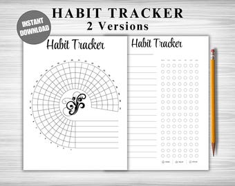 Monthly Habit Tracker Printable: Routine Log, Habit Challenge (PDF)