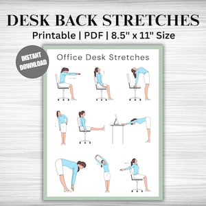 Office Desk Stretches Printable: Back Pain Relief Exercises (PDF Download)