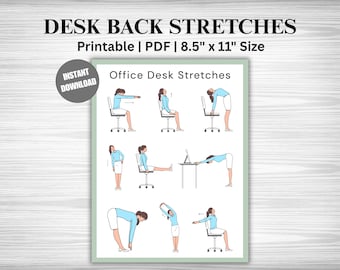 Office Desk Stretches Printable: Back Pain Relief Exercises (PDF Download)