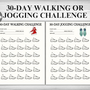 30-Day Walking Challenge Printable | Jogging Challenge | Health | Fitness | 30 Day Challenge | Fitness Tracker | Journal