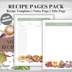 Watercolor Recipe Binder Printables: Recipe Notes & Instructions (PDF)