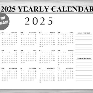 2025 Yearly Calendar Printable: Minimalist Landscape Planner (PDF)