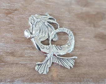 reclaimed fine silver rare earth magnet - sea maiden - needleminder