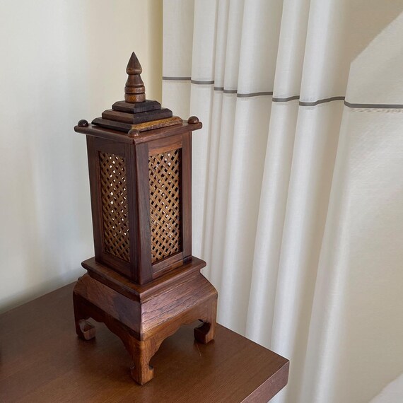 Wooden Light, Retro Desk Light, Asian Lamp Table, Nightstand Lamp, Bamboo Japanese Lamp, Housewarming Gift, Christmas Gift