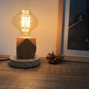 Wooden Edison Lamp, Edison Bulb, Wooden Bulb Base, Steampunk Edison Bulb, Desk Light, Vintage Home Decor, Housewarming Gift, Unique Gift