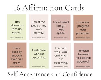 Feel-Good Affirmation Cards – Self-Love & Confidence – A6 Printable Deck for Daily Mindfulness