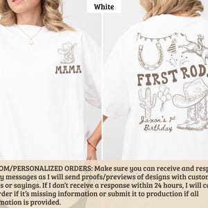 Mama First Rodeo Shirt, Western Birthday Shirt, Cowboy Hats and Boots Graphic Tee, Family Matching Rodeo T-Shirts