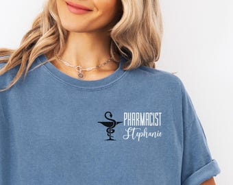 Pharmacist Shirt, Personalized Pharmacy TShirt, Pharmacy Student Tee with Name, Custom Pharmacist T-Shirt, Custom Pharmacist Crewneck