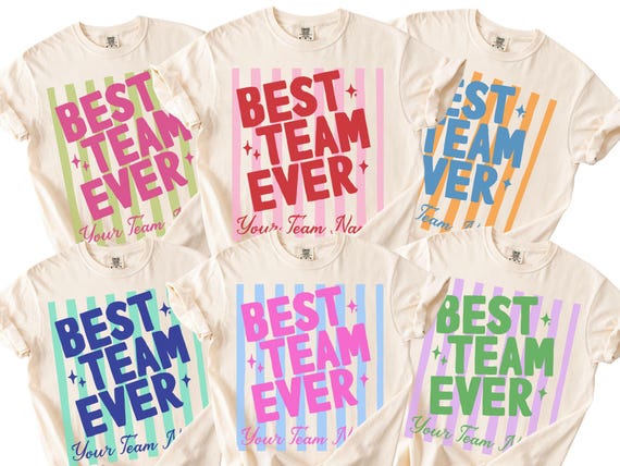 Custom Team Shirts, Personalized Company Apparel, Striped Matching Tees