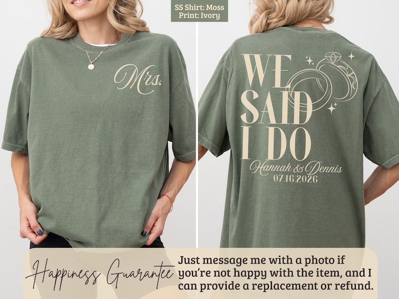 Engagement Announcement Shirt, Wedding Date Shirt, Personalized Bride Shirt, We Said I Do Tee, Mrs. T-Shirt, Bridal Shower Gift