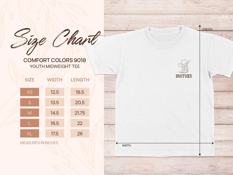 Youth Midweight Tee Comfort Colors 9018 Brother Shirt, Kids Cowboy Hat Boot Tee, Unisex Youth T-shirt, Western Theme Shirt for Kids
