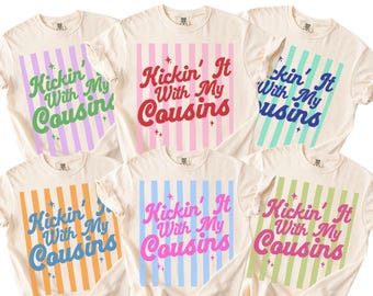 Funny Cousin Shirt, Kickin It With My Cousins, Family Trip Cousin Reunion Tee, Cousin Crew Summer Vacation Cruise Matching TShirt