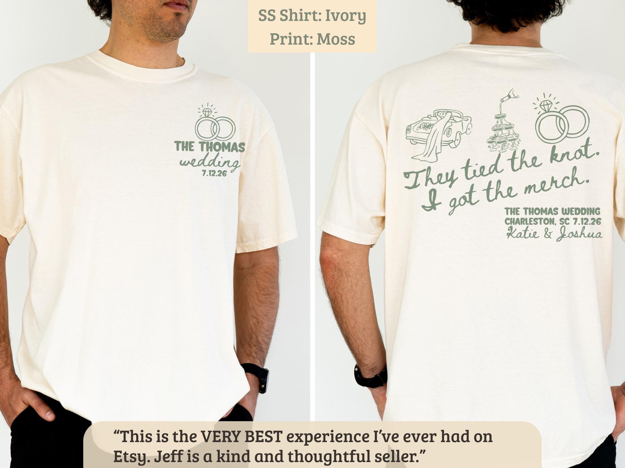 Wedding Merch Examples Custom Wedding Toss Shirts, Comfort Colors Wedding Day Tshirt Favors ...