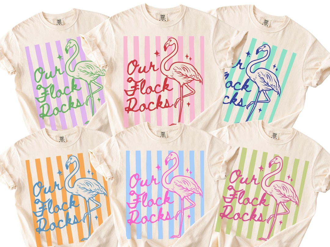 This Flock Rocks Custom Our Flock Rocks Flamingo T-shirt, Unisex Summer Family Shirts ...