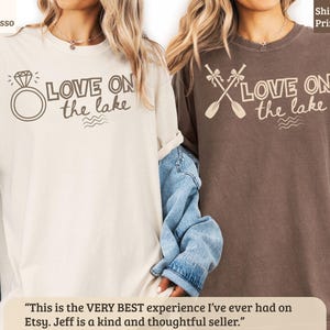 Love on the Lake Shirt, Lake Life Engagement Ring, Lake Wedding Paddles, Lake Bride Bachelorette Party, Summer Lake Vacation Gift
Love on