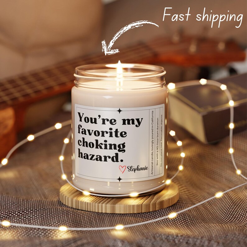 Naughty Valentine's Day Boyfriend Gift, Personalized Raunchy Valentine's Candle for Husband, Funny Valentine's Day Gift for Him, Sexy Candle image 4