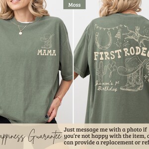 First Rodeo Graphic Tee, Mama T-Shirt, Cowboy Theme Shirt, Western Birthday Shirt, Personalized Shirt, Country Style Clothing