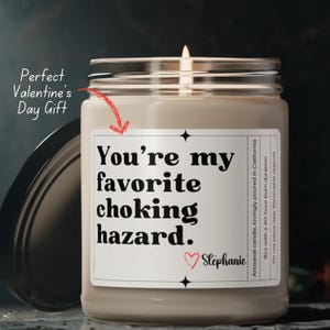 Naughty Valentine's Day Boyfriend Gift, Personalized Raunchy Valentine's Candle for Husband, Funny Valentine's Day Gift for Him, Sexy Candle image 1