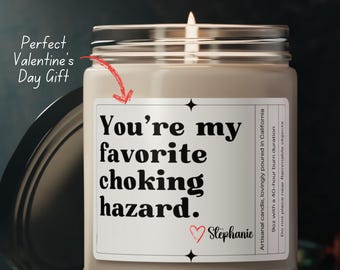 Naughty Valentine's Day Boyfriend Gift, Personalized Raunchy Valentine's Candle for Husband, Funny Valentine's Day Gift for Him, Sexy Candle