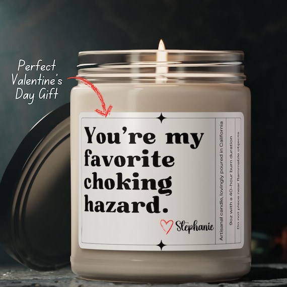 Naughty Valentine's Day Boyfriend Gift, Personalized Raunchy Valentine's Candle for Husband, Funny Valentine's Day Gift for Him, Sexy Candle