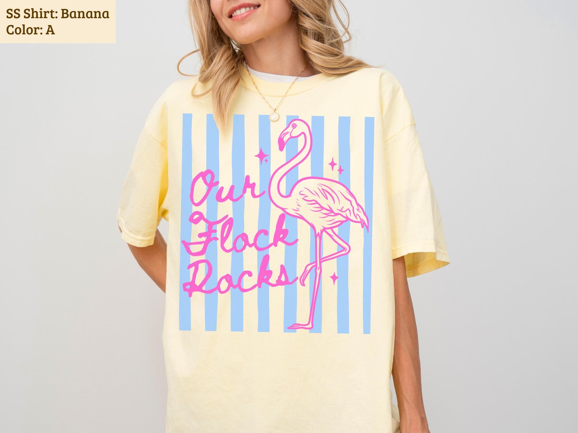 Our Flck Rocks Custom Our Flock Rocks Flamingo T-shirt, Unisex Summer Family Shirts ...