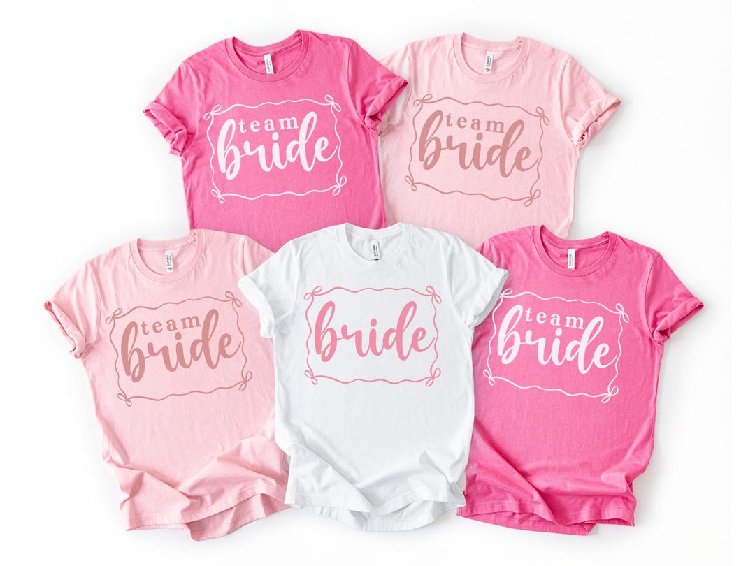 Custom Team Bride Shirts, Matching Wedding Party T-shirts, V-neck ...