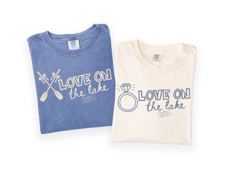 Love On The Lake Shirt, Lake Life Tee, Engagement Ring, Paddles Oars Design, Couples Matching Wedding Vacation Gift, Bridal Honeymoon
Lake