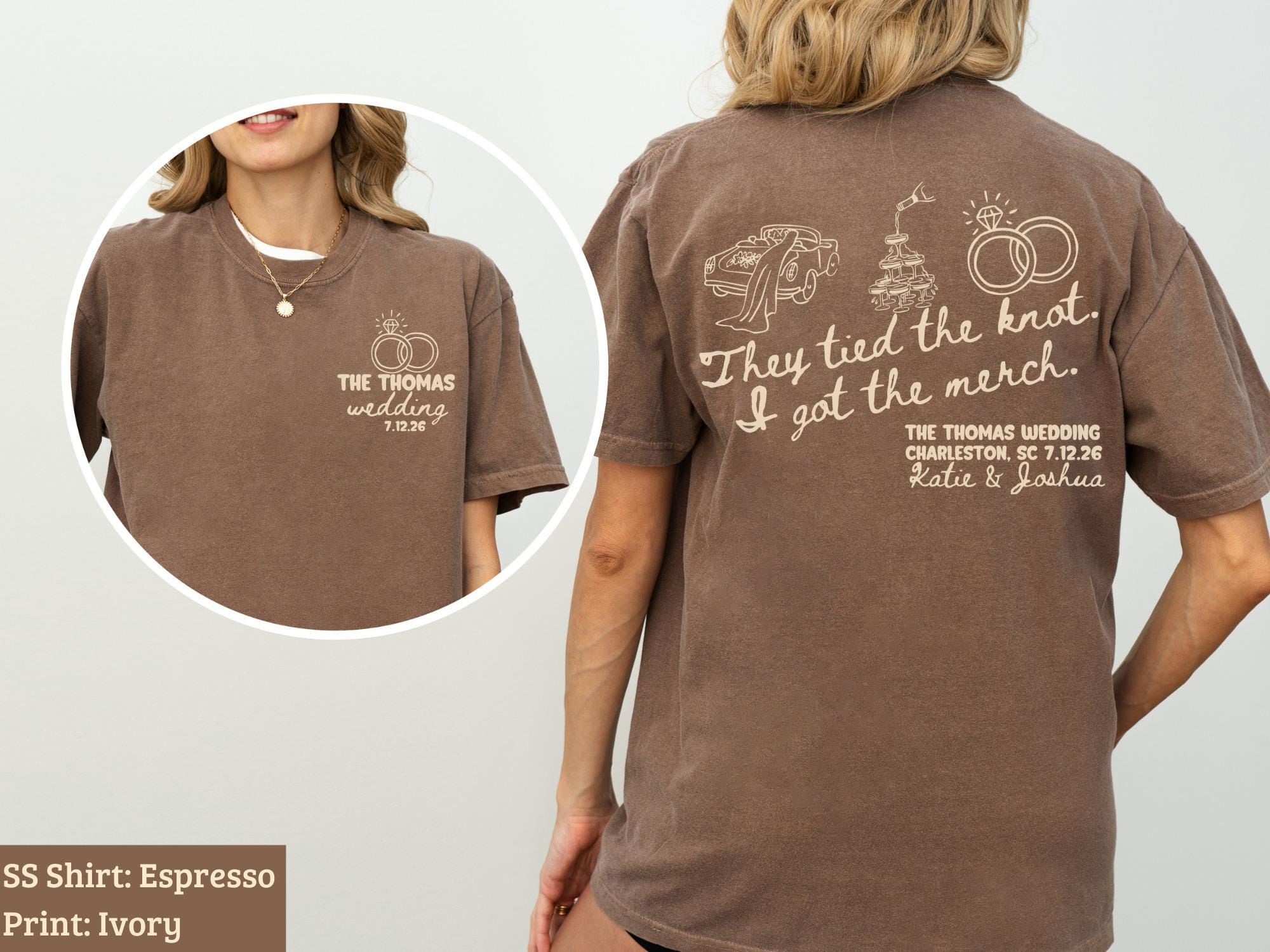 Wedding Merch Examples Custom Wedding Toss Shirts, Comfort Colors Wedding Day Tshirt Favors ...