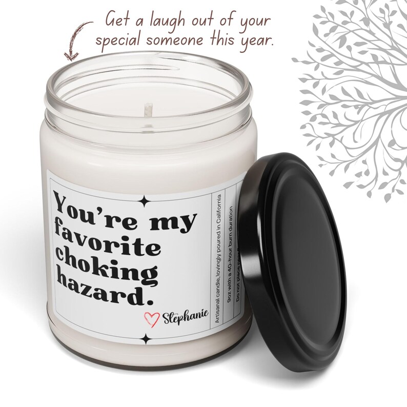 Naughty Valentine's Day Boyfriend Gift, Personalized Raunchy Valentine's Candle for Husband, Funny Valentine's Day Gift for Him, Sexy Candle image 5