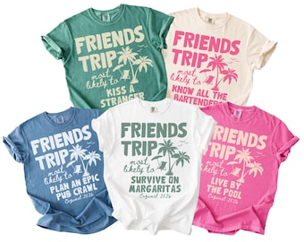 Friends Trip Most Likely To Shirts, Custom Location Funny BFF Vacation T-Shirts, Long Sleeve Travel Holiday Tees, Summer Beach Tank Top