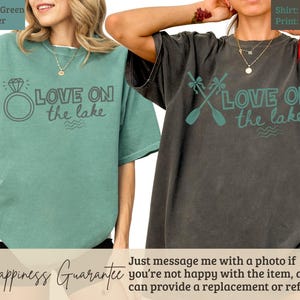 Love On The Lake Shirt, Diamond Ring Engagement Lake Life T-Shirt, Crossed Paddles Boating Lake Lover Tee, Summer Vacation Gift, Cabin