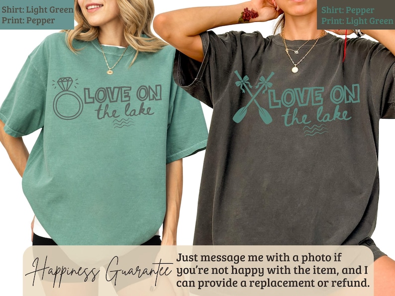 Love On The Lake Shirt, Diamond Ring Engagement Lake Life T-Shirt, Crossed Paddles Boating Lake Lover Tee, Summer Vacation Gift, Cabin