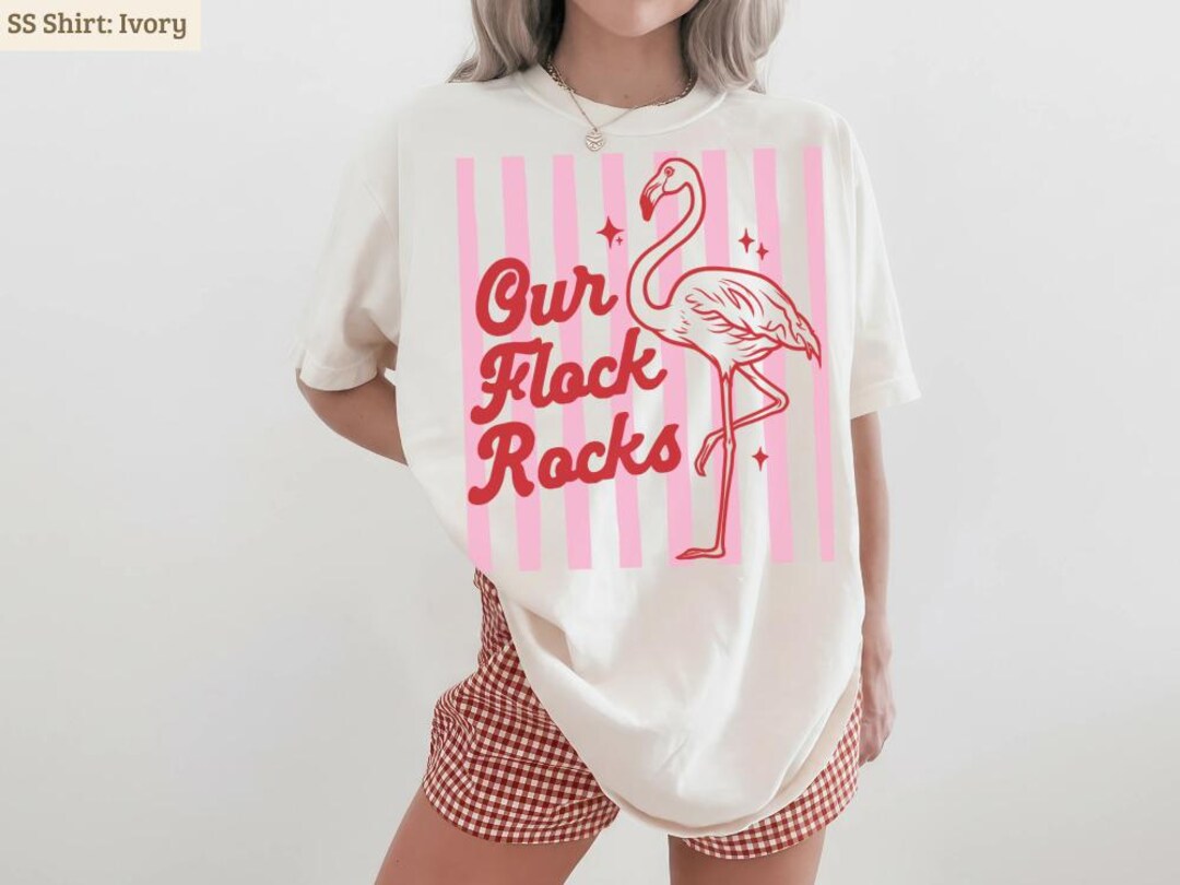 This Flock Rocks Custom Our Flock Rocks Flamingo T-shirt, Unisex Summer Family Shirts ...