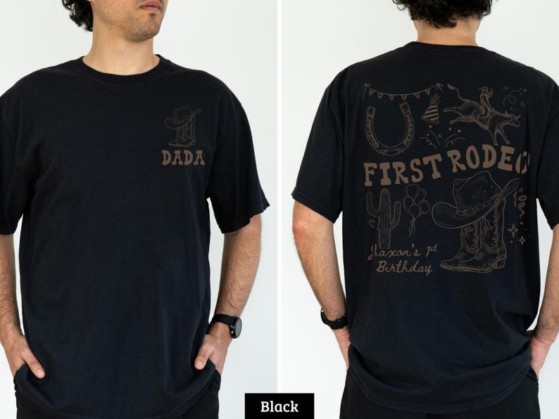 Cowboy Themed First Rodeo Birthday Shirt, Fun Dad Shirt, Western Birthday Tee, Rodeo Dad Shirt, Cowboy Dad Tee, Father's Day Gift