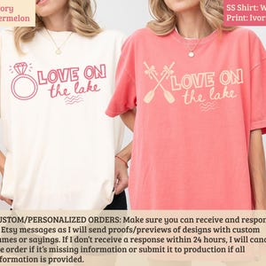 Love On The Lake Shirt, Lake Life Tee, Engagement Ring, Bachelorette Party, Bridal Gift, Paddle Oar Kayak Lake House
Love On The Lake, Lake