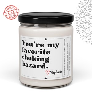 Naughty Valentine's Day Boyfriend Gift, Personalized Raunchy Valentine's Candle for Husband, Funny Valentine's Day Gift for Him, Sexy Candle image 3