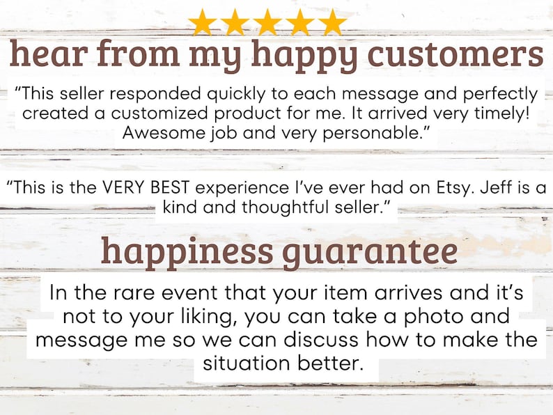 Hear from my happy customers, 5 star reviews, happiness guarantee, the very best experience, awesome job and very personable