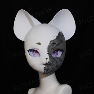 Cat/Rabbit fursuit head base,kigurumi head base with special eyebrows,fursuit ears,kigurumi Fursuit face makeup  commission,gift for friend