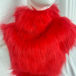 Red Fursuit Scarf,Fluffy Neck For Fursurit,Neck Fur, gift for furry,Halloween costume,fuzz neck hair