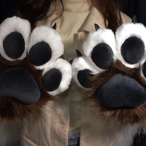 Handmade Wolf Paws Fursuit Paw Gloves Cosplay Furry Gloves Dog Paws for Fursuit Fans- Accept Paws Customization