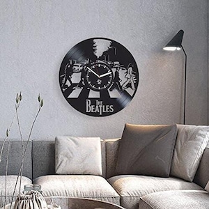 Regalo de Navidad de Abbey Road, decoración del hogar de los Beatles, reloj de vinilo con disco de rock, arte de pared para amantes de la música, decoración de la sala de estar, regalos para esposa
