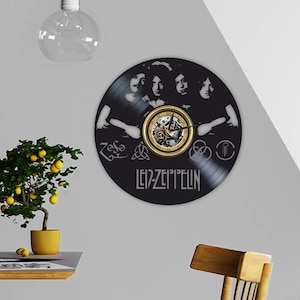 Rock Band Vinyl Record Clock, Unique Gift For Husband, Music Decorations, Mens Apartment Wall Decor, Studio Art, Fathers Day Gifts