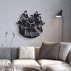 Reloj de vinilo con diseño de banda de rock, decoración del hogar de los Beatles, arte de pared para amantes de la música, decoraciones de oficina, regalo de Navidad para el esposo