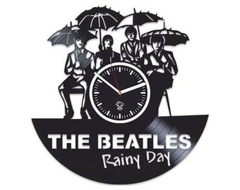 The Beatles Rainy Day Vinyl Record Clock, Music Band Decoration, Dorm Room Wall Art, Modern Home Decor, Christmas Gifts For Mother