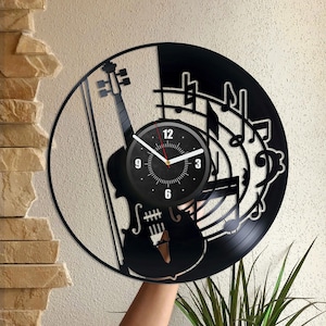 Violin Vinyl Record Handmade Music Clock Creative Art For Musician Violin Teacher Gift Music Instruments Decor New Year Gift For Women