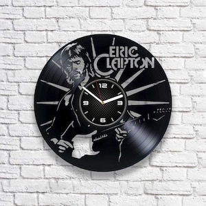 Eric Clapton Vinyl Record Clock, Guitar Player Gifts, Rock Music Decor, Mens Bedroom Wall Art, Musician Artwork, Christmas Gifts For Husband